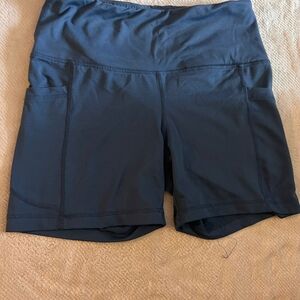 Velocity Blue Athletic Shorts High-Rise Compression